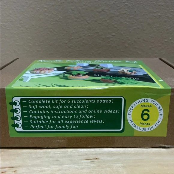 Needle Felting Starter Kit-handmade.To make 6 potted succulents. full unopened - Picture 3 of 4